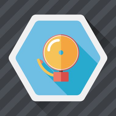 Alarm zili uzun gölge, eps10 düz simgesiyle