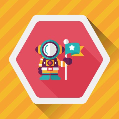 Uzun Gölge, eps10 ile uzay astronot düz simgesi