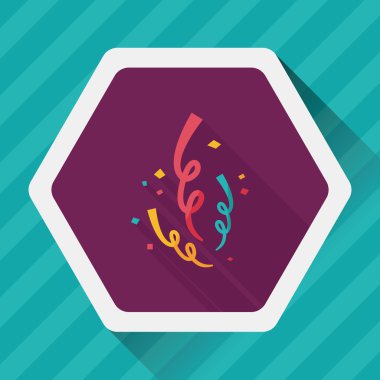 konfeti düz simgesi ile uzun gölge, eps10