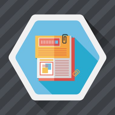 belgeyi düz simgesi ile uzun gölge, eps10