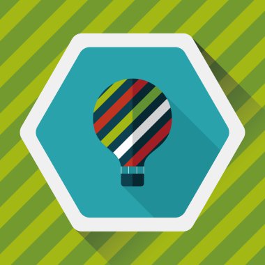 sıcak hava balonu uzun gölge düz simgesiyle