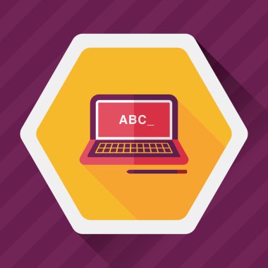 Uzun Gölge, eps10 ile dizüstü düz simgesi