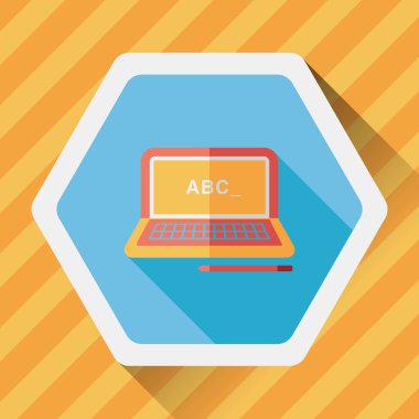 Uzun Gölge, eps10 ile dizüstü düz simgesi