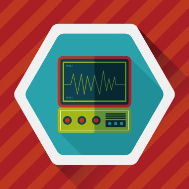 yoğun bakım düz simgesi uzun gölge ile izlemek