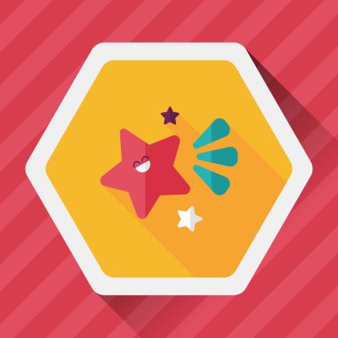 Uzay yıldız düz simgesi ile uzun gölge, eps10