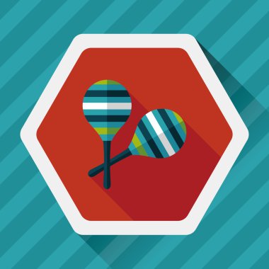 Uzun Gölge, eps10 ahşap rattle düz simgesi