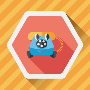 oyuncak telefon düz simgesi ile uzun gölge, eps10