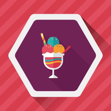 Uzun Gölge, eps10 dondurma düz simgesi