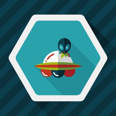 Uzun Gölge, eps10 ile uzay Ufo düz simgesi