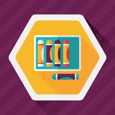 boya kalemi ile uzun gölge, eps10 düz simgesi