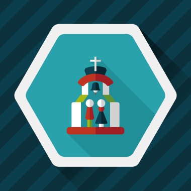 Uzun gölgeli Chruch Düz Simgesi 'nde düğün seremonisi.