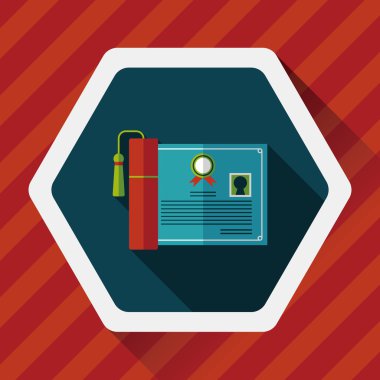 Uzun Gölge, eps10 ile Diploma düz simgesi