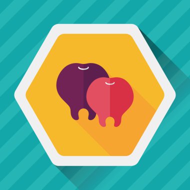 uzun gölge ile diş düz simgesi