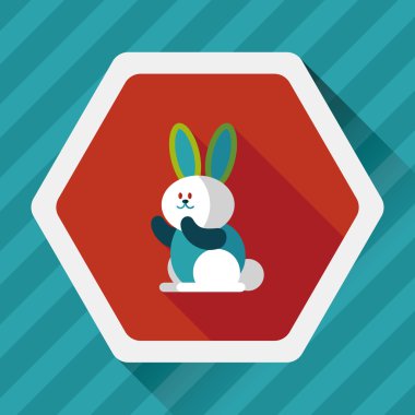 Uzun Gölge, eps 10 ile tavşan düz simgesi