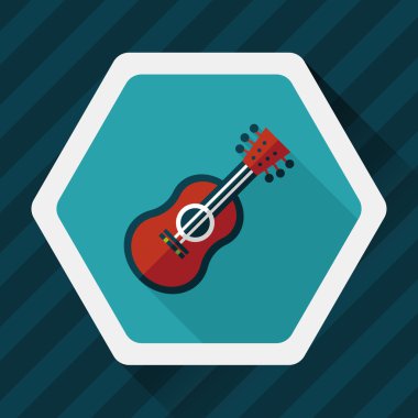 uzun gölge ile gitar yassı simgesi