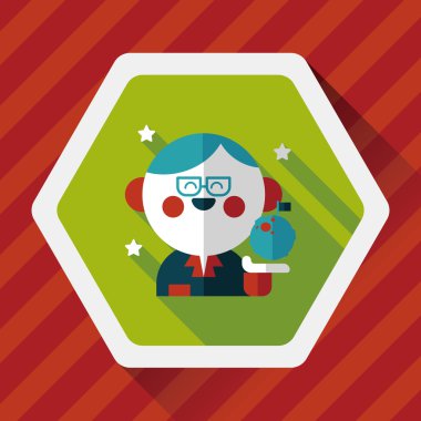 Uzay bilim adamları uzun gölge, eps10 düz simgesiyle