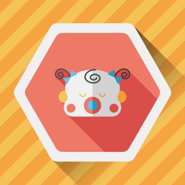 Bebek kız uzun gölge, eps10 düz simgesiyle