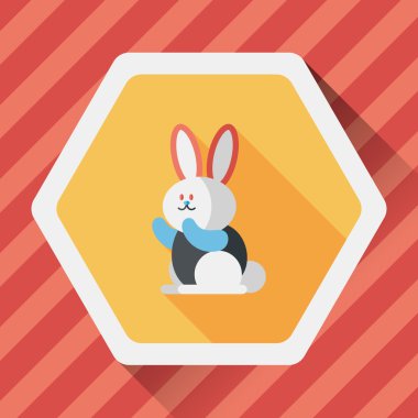 Uzun Gölge, eps 10 ile tavşan düz simgesi