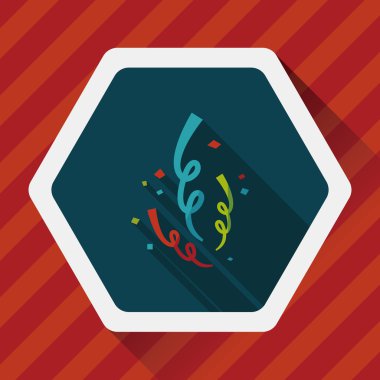 konfeti düz simgesi ile uzun gölge, eps10