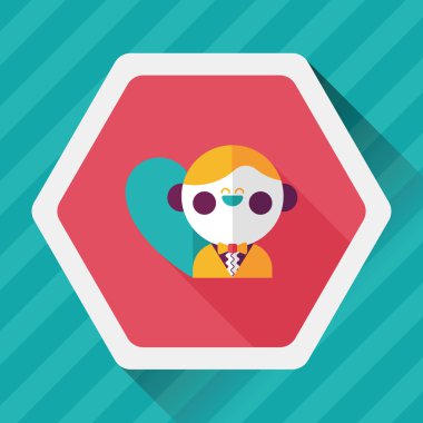 Düğün damat uzun gölge, eps10 düz simgesiyle