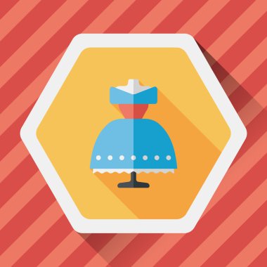 düğün elbise uzun gölge, eps10 düz simgesiyle