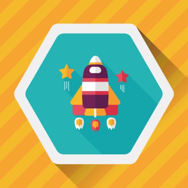 Uzun Gölge, eps10 ile alan roket düz simgesi