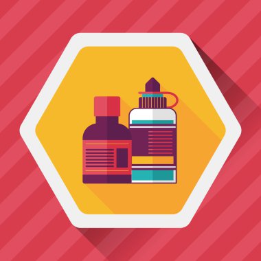 uzun gölge ile tıbbi şişe düz simgesi