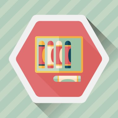 boya kalemi ile uzun gölge, eps10 düz simgesi