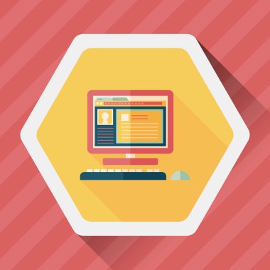 Uzun Gölge, eps10 ile bilgisayar düz simgesi