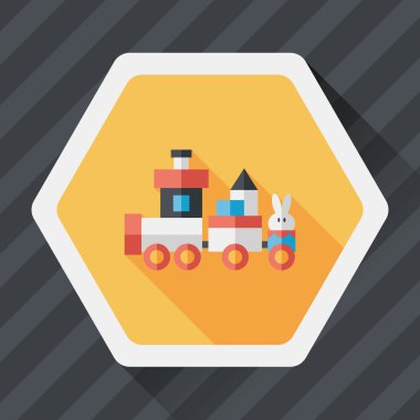 Tren oyuncak uzun gölge, eps10 düz simgesiyle