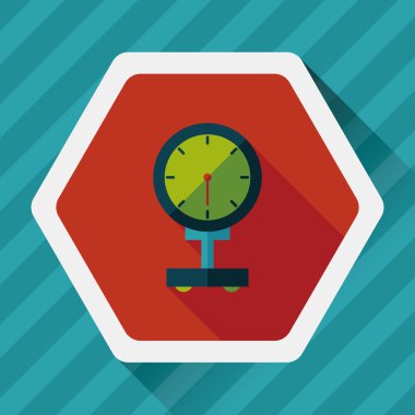 uzun gölge ile ağırlık ölçek düz simgesi