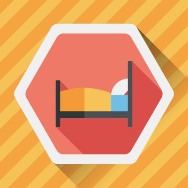 otel uzun gölge düz simgesi