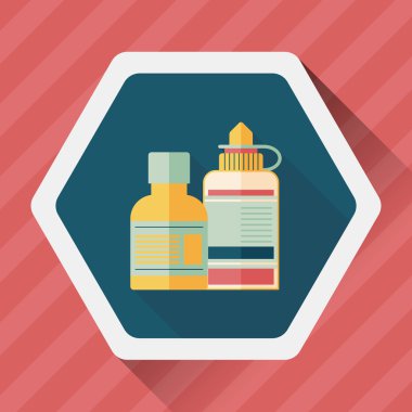 uzun gölge ile tıbbi şişe düz simgesi