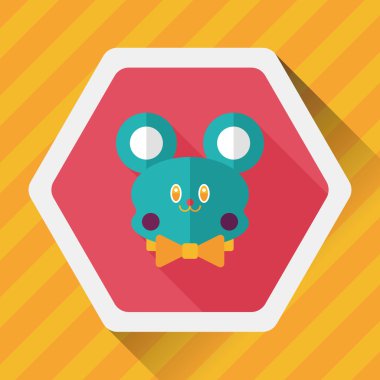 oyuncak ayı uzun gölge düz simgesi