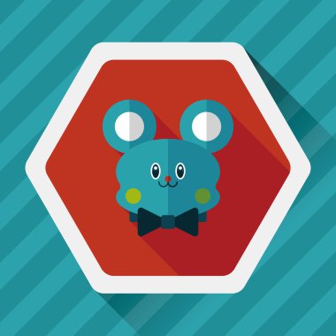 oyuncak ayı uzun gölge düz simgesi