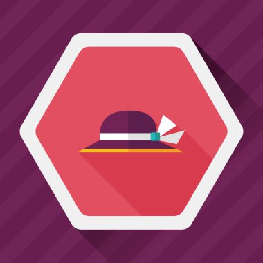 kadın şapka uzun gölge düz simgesiyle