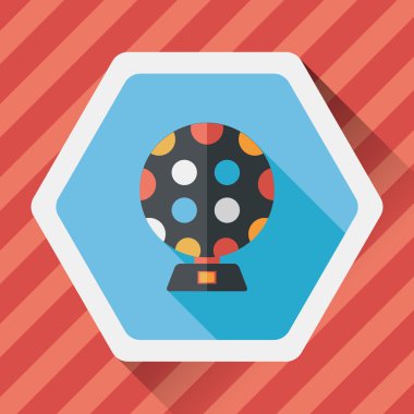 disko ışıkları düz simgesi ile uzun gölge, eps10