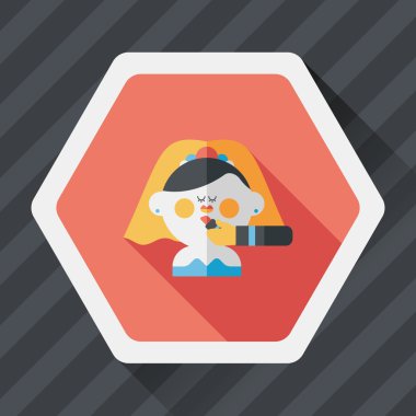 Gelinin düz ikonu, uzun gölgeli, eps10