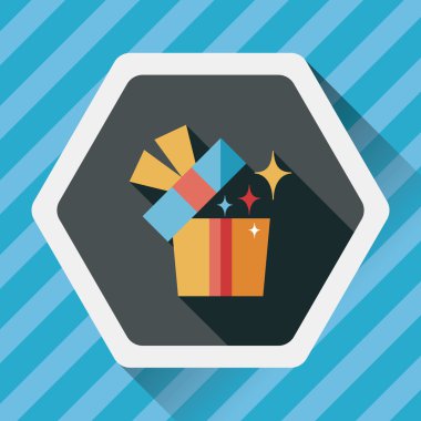 Uzun Gölge, eps10 hediye düz simgesi