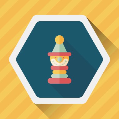 Piramit oyuncak düz simgesi ile uzun gölge, eps10