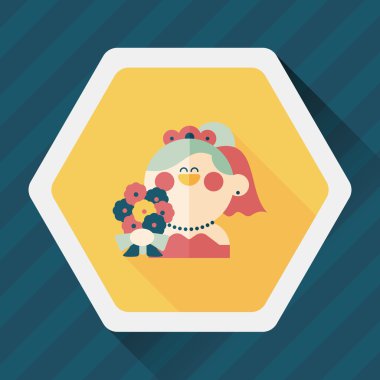 Gelinin düz ikonu, uzun gölgeli, eps10