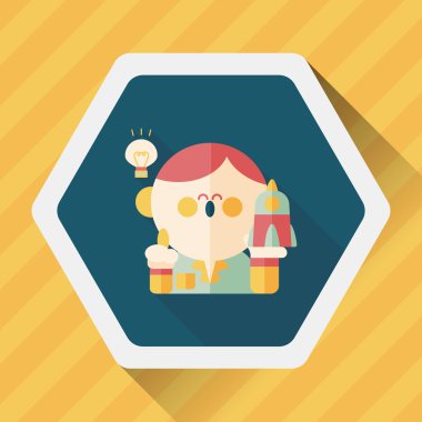 Uzay bilim adamları uzun gölge, eps10 düz simgesiyle