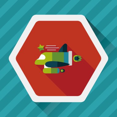 Uzay gemisi ile uzun gölge, eps10 düz simgesi