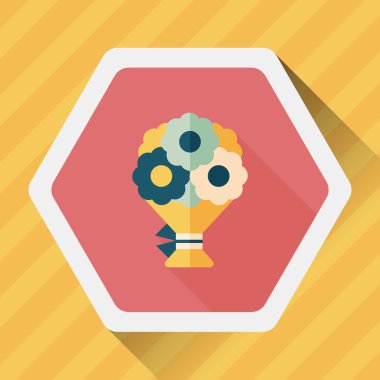 buket uzun gölge, eps10 düz simgesi