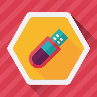 Uzun Gölge, eps10 ile USB flash bellek düz simgesi