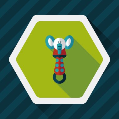 Bebek çıngırağı uzun gölge, eps 10 düz simgesiyle