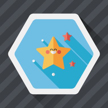 Uzay yıldız düz simgesi ile uzun gölge, eps10