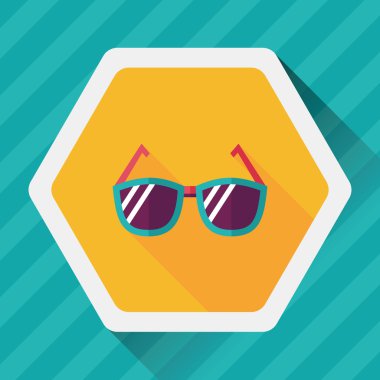 uzun gölge güneş gözlüğü düz simgesi