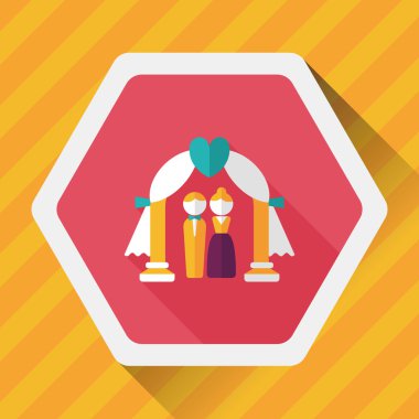 düğün töreni uzun gölge, eps10 düz simgesiyle