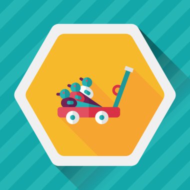 Uzun Gölge, eps10 ile düz simge oyuncak ördek sepeti